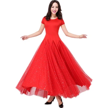 рокли за танци балната зала с къси ръкави за продажба на костюми за състезателни танци рокля за валс червена рокля за фламенко стандартно рокля румба