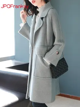 Нова мода в есенно-зимната корейски стил, универсална висококачествена вълнена палта, дамски модни палта и якета, дамско палто, жена