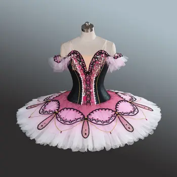 Професионални Балетные Опаковки балетные костюми за момичета Блинное Рокля С Лебед Класическата Представа Костюм на Балерина балетное рокля розов черен