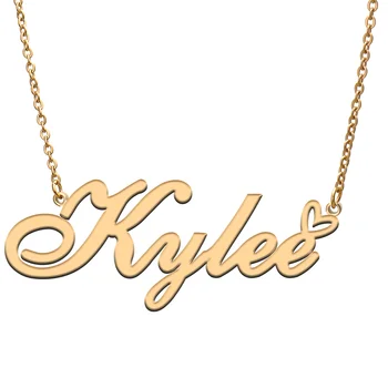 Kylee Поименна Етикет Колие Персонализирани Медальон Бижута Подаръци за Майките Дъщерите си Приятелка за рождения Ден Подарък за Коледното Парти