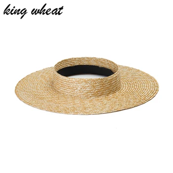King Wheat 2022 Новата Пролетно Лятна Слама Проста Празна Покрив Детски Слънчеви Шапки С Широки Корнизи За Пътуване На Открито Плажната Солнцезащитная Детска Шапка