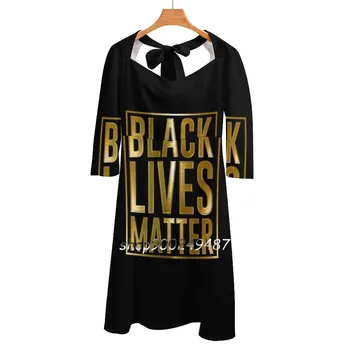 Black Lives Matter-Black Live Matter-Черни Живот Скъпа Възел Расклешенное Рокля С Модерен Дизайн Голям Размер Свободно Рокля Black Lives