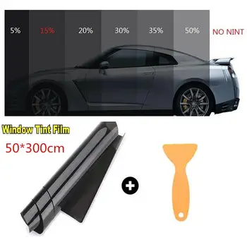 50 см. * 3 м 15% VLT Черно Професионален Автомобилен Домашен Стъклен Прозорец Оттенък Тонировочная Филм на Ролка