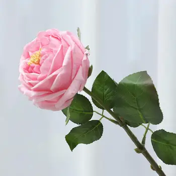 Имитированный Цвете тъмночервен Изкуствени Цветя Имитация на Истинска Роза На Допир