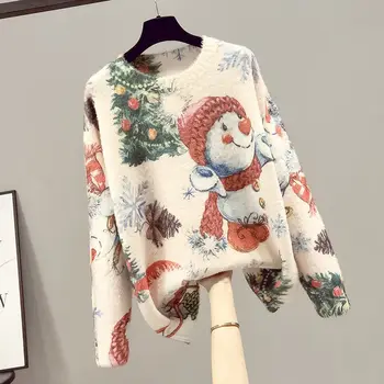 Дамски пуловер Есенно-зимни Дрехи 2021 Нова Дълга Вязаная Яке Свободно Намаляване на Зимния Пуловер Дамски Пуловери
