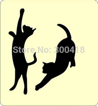 Печати за scrapbooking котки Дървени стоманени линейчатые печати за хартия и тъкани с дебелина 15,8 мм tys083