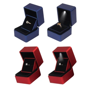 Луксозна кутия за пръстен LED/липса на организатор на дисплея бижута LED оферти за сватбени услуги