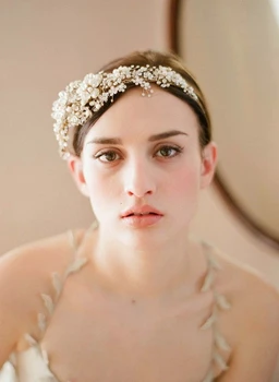 Нови Луксозни Дамски Флорални Crown, Кристални Щипки За Коса, Ленти За Младоженци, Сватбена Украса За Коса, Аксесоари