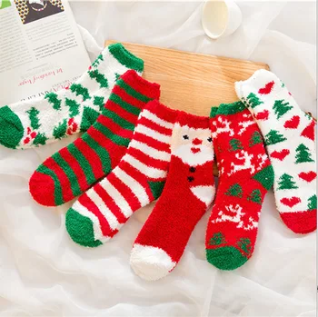 Коледни дамски Чорапи От Коралов руно, Сладки Чорапи, Коледни Чорапи От Руното, Топли Чорапи, Дамски Чорапи, Производител, Търговия на Едро