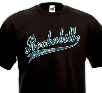 Забавно Облекло Casual Тениска с Къс Ръкав Rockabilly Hot Boppin' Ритъм-Рок От 60-Те години на шейсетте Рок-Н-рол Bope Тениска