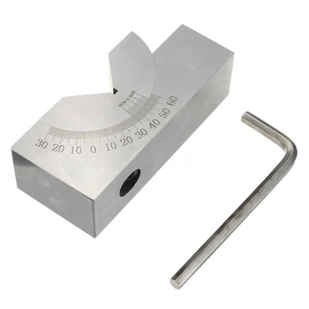 Точност мини-фрезоване V-образен блок с регулируем ъгъл на наклона 75x25x32 мм от 0 градуса до 60 градуса