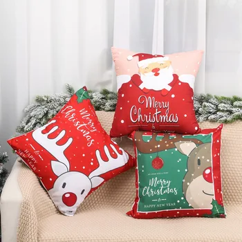 коледната украса 2022 Весела Коледа Cushion Cover Santa Claus Elk Decoration for Home Ornaments NewYear obicia na poduszki