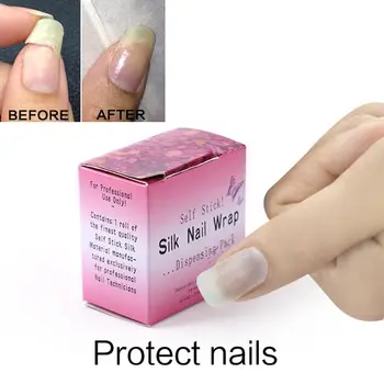 Фибростъкло нокти Wrap силен лак за нокти протектор за UV-гел, акрилни нокти самозалепващи се от стъклени влакна и коприна приключи нокти инструмент за подобряване на