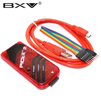 PICKIT2 PIC Kit2 Симулатор на PICkit 2 Програмист Emluator Червени на Цвят с USB кабел Dupond Wire