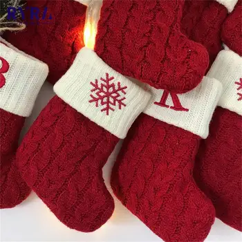 Червена Снежинка Букви От Азбуката Коледен Отглеждане На Коледна Елха Висулка Весели Коледни Чорапи Украшение За Дома Коледен Подарък