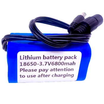Защитете 7,4 6800 mah 8,4 В 18650 Литиево-йонна батерия велосипедни фарове Главоболие фенер специална батерия DC 5.5 мм + зарядно устройство 8.4V1A