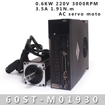 60ST-M01930 Серво определя 600 W AXIS AC 0,6 кВт 600 W 3.5 A 1,91 Н.М 3000 об/мин и съответния СЕРВО 220 A1-15A