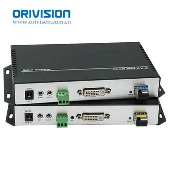 Конвертор оптични влакна dvi 10KM с аудио USB2.0 над удлинителем оптични влакна 4K DVI KVM с RS232