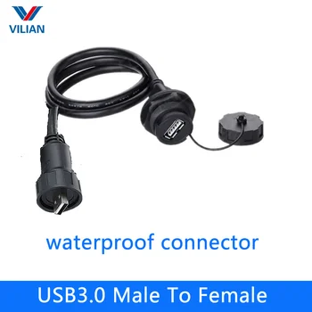 USB3.0 Между мъжете и жените IP67 водоустойчив конектор 1 бр.