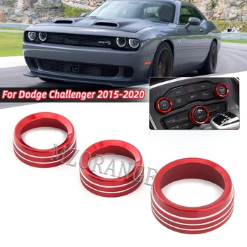 За Dodge Challenger 2015-2020 3 бр. Автомобилен Климатик Аудио Превключвател, Дръжка за Украсата на Кутията Пръстен Автомобилни Аксесоари