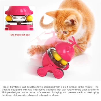 Интерактивни играчки за котки Играчка за преследване на котка с котешка мента, въртящи се на дупки топката Забавни котка пъзел, образователна играчка на домашни любимци