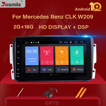 IPS 2 din Android 10 Автомобилен Радиоприемник GPS За Mercedes Benz CLK W209 W203 W463 W208 мултимедиен Плеър Главното Устройство Стерео Аудио Навигация