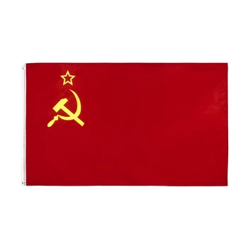 90x150 см Червен Флаг CCCP Съюз на Съветските Социалистически Републики, Закрит и Открит ФЛАГ на СССР, Руският флаг