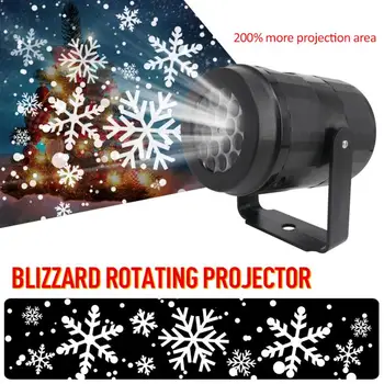 Снежинка Лазерен Лъч Снеговалеж Проектор Преместване На Сняг Открит, Закрит Градина Лазерна Проекция На Сняг Светлини Коледен Декор