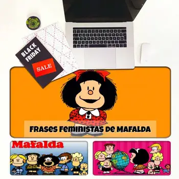 Карикатура Mafalda Офис на Мишката Геймър Мек Геймърска Подложка За Мишка Противоскользящий Естествен Каучук с Фиксирующим Ръба на Игралната Подложка За Мишка