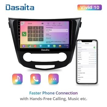 Dasaita Vivid за Nissan Qashqai 2014 2015 2016 2017 2018 Радиото в автомобила Android Авто Carplay Стерео Android Аудио Apple Carplay