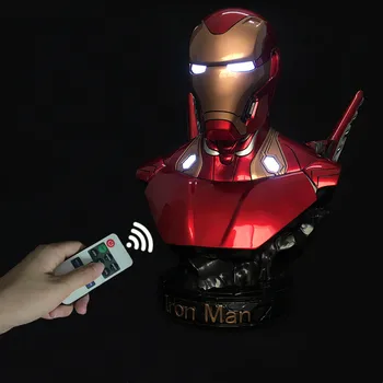 35 см Marvel Супер героят Iron man MK50 Mark 50 бюст-Статуетка на RC дистанционно управление Led Лампа Статуя От Смола супергерой GK са подбрани модел