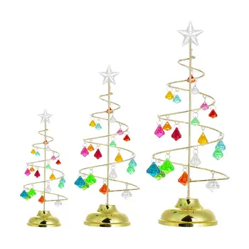 Коледно Дърво на Батерии със Звездна Езда Акрилна Спирала Коледна Елха за вашия Десктоп на Коледните Домашно Централната Украса