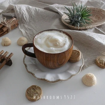 * Гъби 9527 * Японски стил дървена чаша от масивна дървесина ретро кафеена чаша чаша за вода, ресторант млечни чаша чаена чаша бира чаша марка чаша