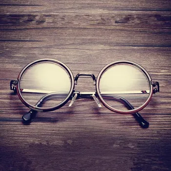 Реколта Кръгли 48 мм Рамки За Очила Метални Очила С Пълна Рамки Ретро Мъжки Дамски очила Очила Унисекс Rx able