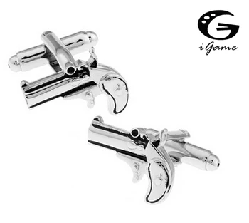 iGame Пистолет копчета за Ръкавели Сребърен Цвят Новост Барут Пистолет Дизайн Мед Материал Безплатна Доставка