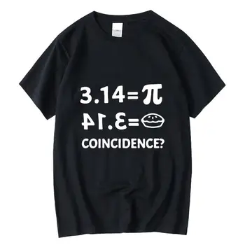Мъжка тениска, Високо Качество, 100% памук с интересна математическа формула, принтом, ежедневни свободна тениска с кръгло деколте, върхове