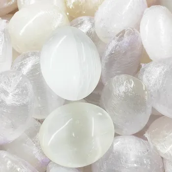 45 г Бял Камък селенит Кристали Скъпоценен Камък, полиране на Оригиналния Коллекционный Crystal изцеление на Рейки