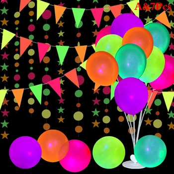 12 инча неонови светещи балони на рожден ден на доставка на партията дневни годишнина от балони, декорация, балони с хелий 